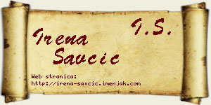 Irena Savčić vizit kartica